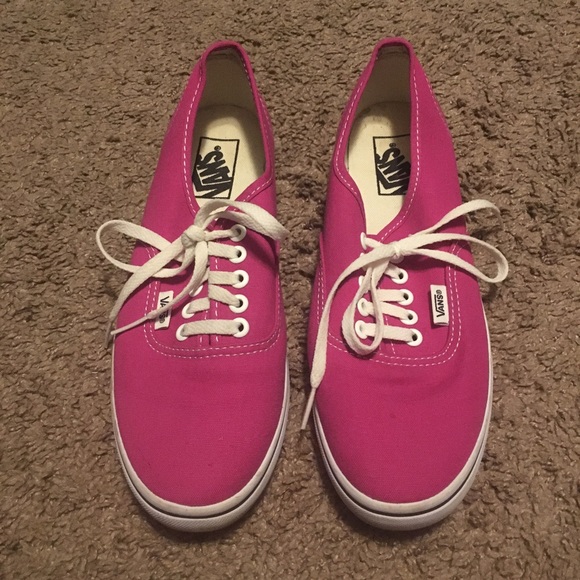 pink canvas vans
